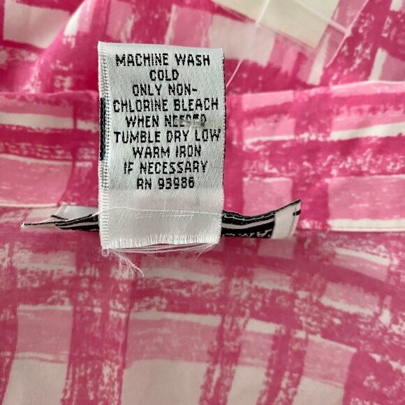 August Max Woman Long Sleeve Button Up Top Pink White Size 16W NEW NWT - Picture 9 of 9